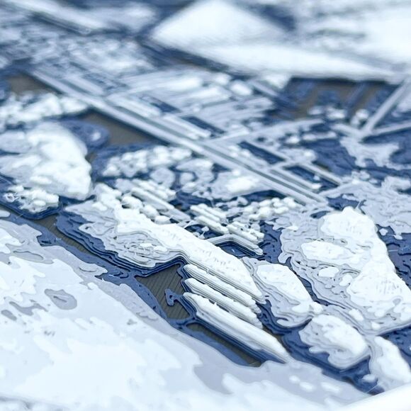 Lakeside Mountain Cabin Wall Art, 3D Printed Wall Art, House by the Lake - Picture 6 of 9